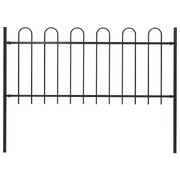 Garden Fence with Hoop Top Steel /Black