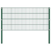 Fence Panel with Posts Iron 1.7 m Green