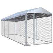 Outdoor Dog Kennel with Roof