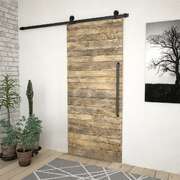 Sliding Barn Door Hardware Kit 200cm Steel Black | EXTG