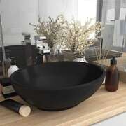 Matt Black Oval Ceramic Basin Above Counter | EXTG