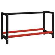 Black and Red Metal Work Bench 