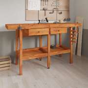Solid Wood Workbench Drawers Vices 162cm | EXTG