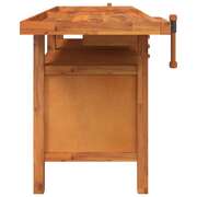 Acacia Wood Workbench Drawers Vices 192cm | EXTG