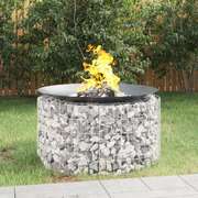Gabion Fire Pit 100cm Galvanised Iron | EXTG