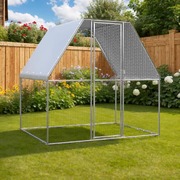 Chicken Cage Silver and Grey-Galvanised Steel