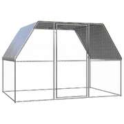 Chicken Cage Silver and Grey Galvanised Steel