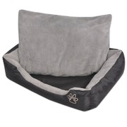 Dog Bed with Padded Cushion Size XL Black
