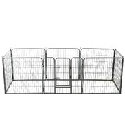 Dog Playpen 8 Panels Steel Black S