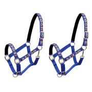 Head Collars 2 pcs for Horse Nylon Size Cob Blue