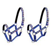 Head Collars 2 pcs for Horse Nylon Size Full Blue