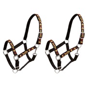 Head Collars 2 pcs for Horse Nylon Size Pony Black