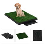 Pet Toilets 2 Pieces with Tray and Artificial Turf Green WC
