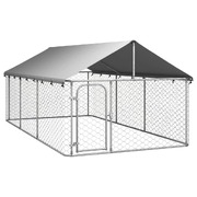 Canine Haven: Outdoor Dog Kennel with Protective Roof
