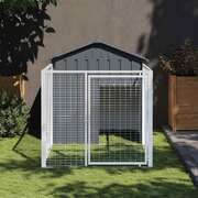 Steel Dog House with Run Anthracite | EXTG