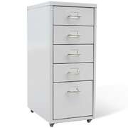 File Cabinet with 5 Drawers Grey 68,5 cm Steel