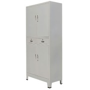 Office Cabinet with 4 Doors Steel Grey