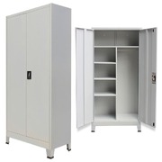 Locker Cabinet with 2 Doors Steel 90x40x180 cm Grey