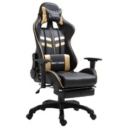 Gaming Chair with Footrest Gold