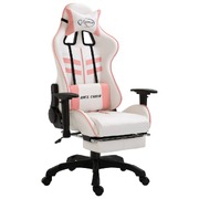 Leather Gaming Chair with Footrest Pink