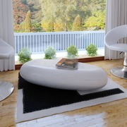 Coffee Table Fibre Glass High Gloss White