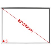 Manual Projection Screen Matt White 4:3 Wall Ceiling Mount