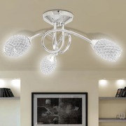 Ceiling Lamp with White Acrylic Crystal Shades for 3 G9 Bulb