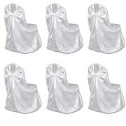 6 pcs White Chair Cover for Wedding Banquet 