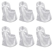 6 pcs White Chair Cover for Wedding Banquet 