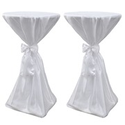 Table Cover White 70 cm with Ribbon 2 pcs