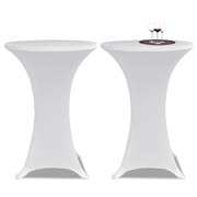 Standing Table Cover Ø 80 cm White Stretch 2 pcs