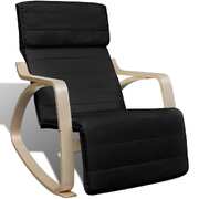 Rocking Chair Black Bentwood and Fabric