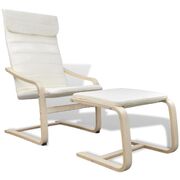 Armchair with Bentwood Frame Cream Fabric