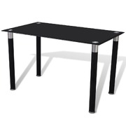 Dining Table with Glass Top Black