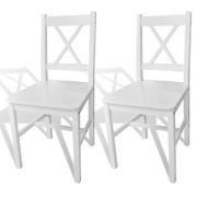 Dining Chairs 2 pcs White Pinewood