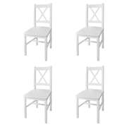 Dining Chairs 4 pcs White Pinewood