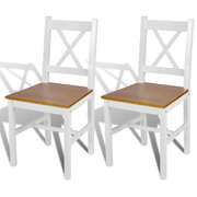 Dining Chairs 2 pcs White Pinewood