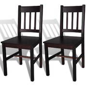 Dining Chairs 2 pcs Brown Pinewood