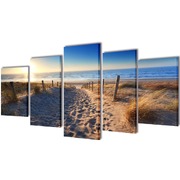 Canvas Wall Print Set Sand Beach S   