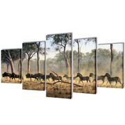 Canvas Wall Print Set Zebras M  