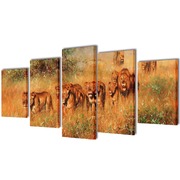 Canvas Wall Print Set Lions M   