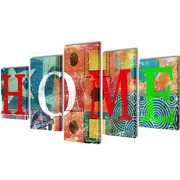 Canvas Wall Print Set Colourful Hoe Design  M  