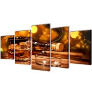 Canvas Wall Print Set Whiskey and Cigar 100 x 50 cm