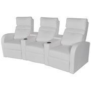 Recliner 3-seat Artificial Leather White