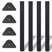Adjustable Table Legs 4 pcs Black 710 mm