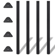 Adjustable Table Legs 4 pcs Black 1100 mm