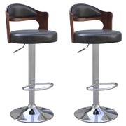 Bar Stools 2 pcs with Bentwood Frame Artificial Leather