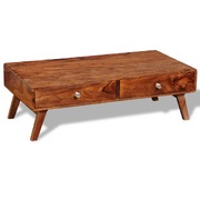 Coffee Table with 4 Drawers 35 cm Solid Sheesham Wood