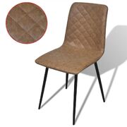 Dining Chairs 2 pcs Brown Faux Leather