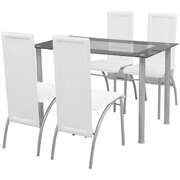 Five Piece Dining Set White